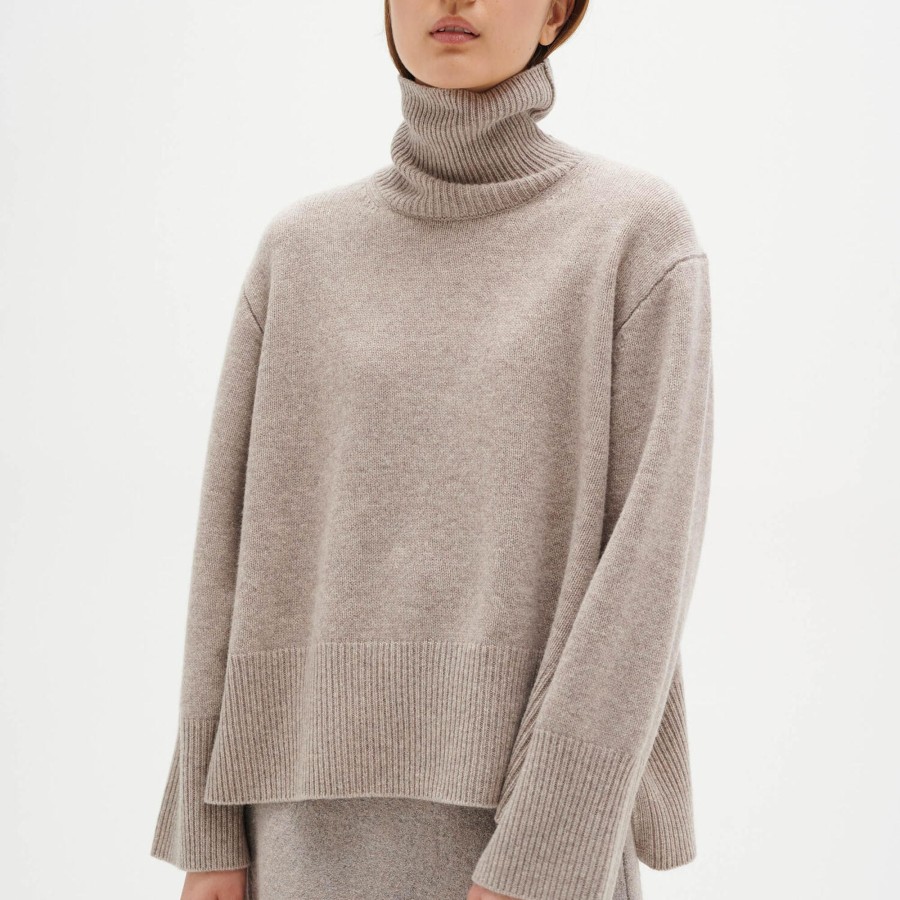 Dame InWear Strik | Jaxyiw Turtleneck, Mocha Grey Melange