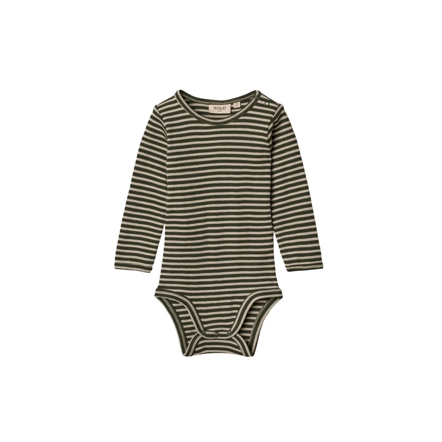 Born Wheat Bodyer | Body Plain Wool Ls, 4142 Green Stripe