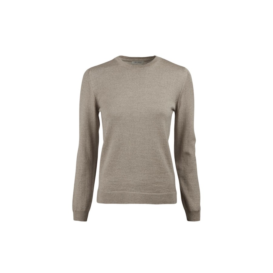 Dame Stenströms Strik | Signe Knit R-Neck, Beige