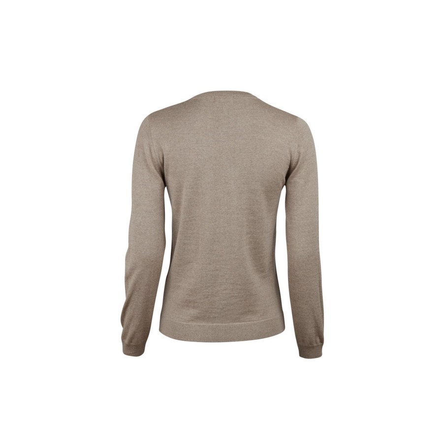 Dame Stenströms Strik | Signe Knit R-Neck, Beige