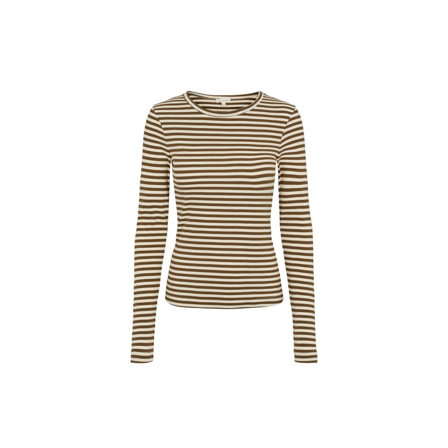 Dame esmé studios Toppe & T-Shirts | Esblossom Stripe Ls Top, Dark Olive