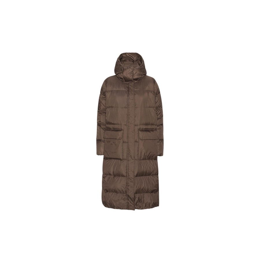 Dame Ilse Jacobsen Hornbæk Overtoj | Long Down Coat, Chocolate Brown