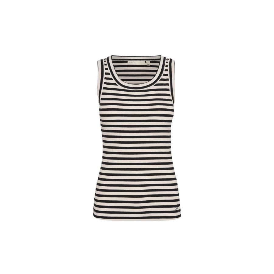 Dame InWear Toppe & T-Shirts | Dagnaiw Striped Tank, Black/Whisper White