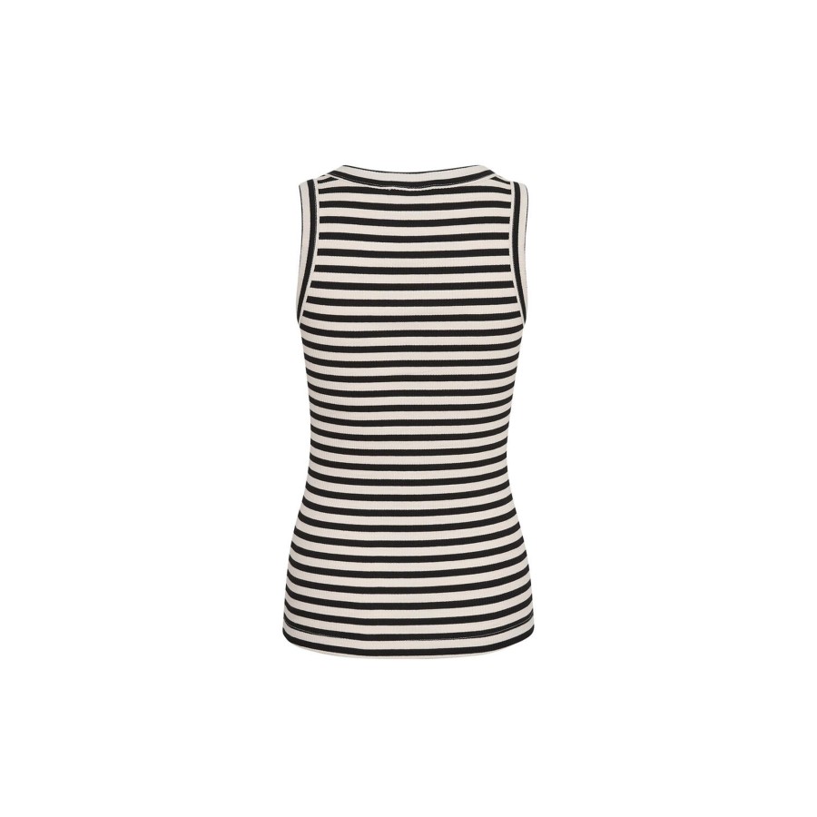 Dame InWear Toppe & T-Shirts | Dagnaiw Striped Tank, Black/Whisper White