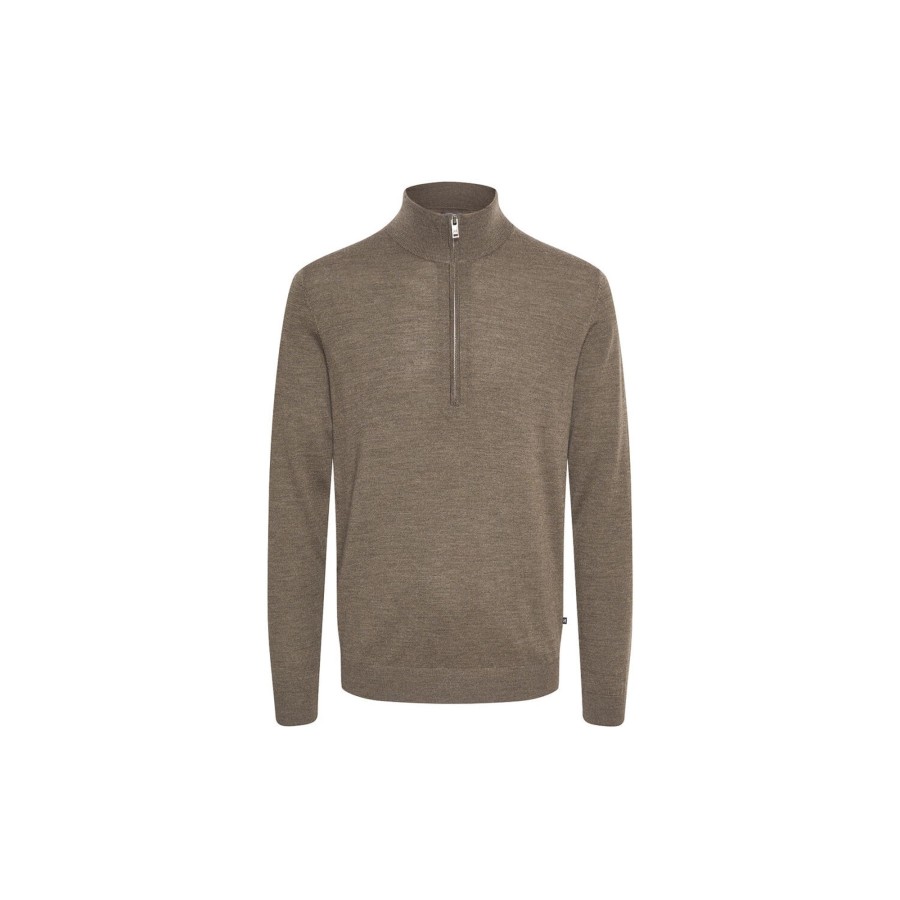 Herre Matinique Strik & Bluser | Mamason Sz Knit Pullover, Khaki Melange