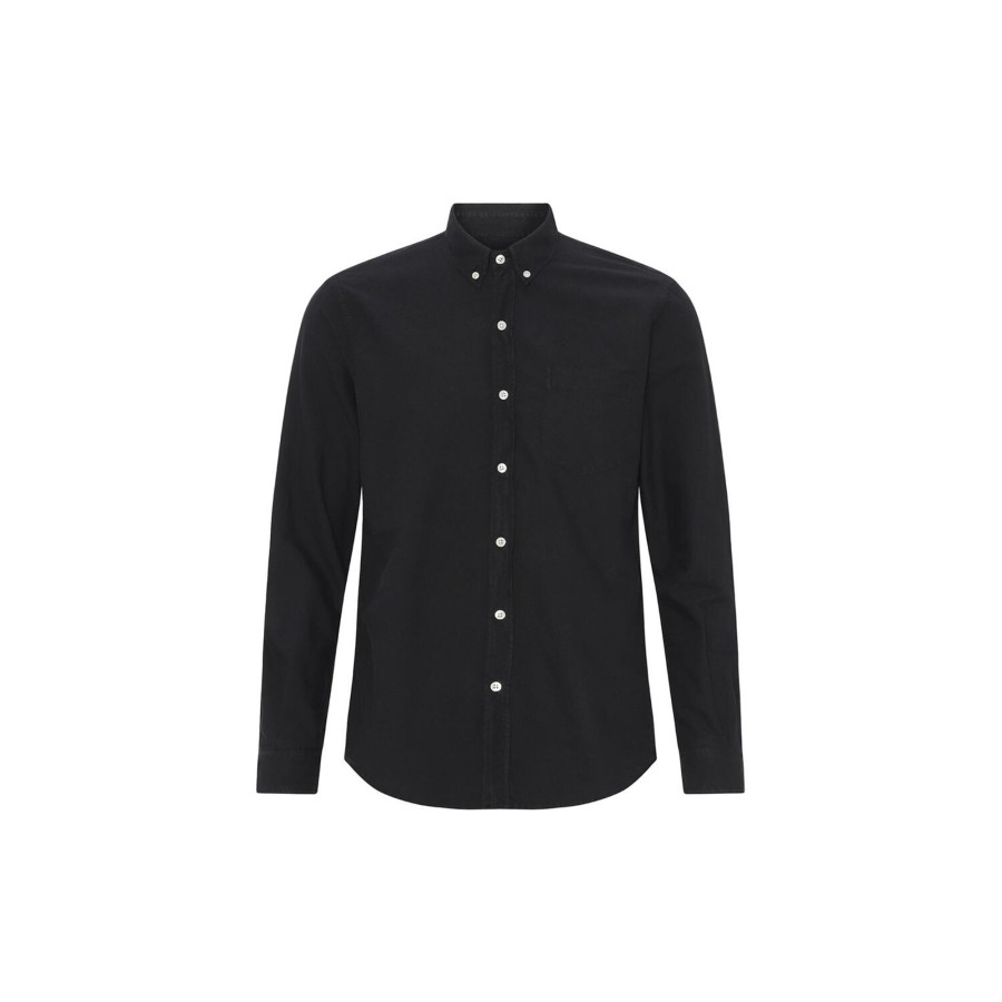 Herre Colorful Standard Skjorter | Organic Button Down Shirt, Deep Black