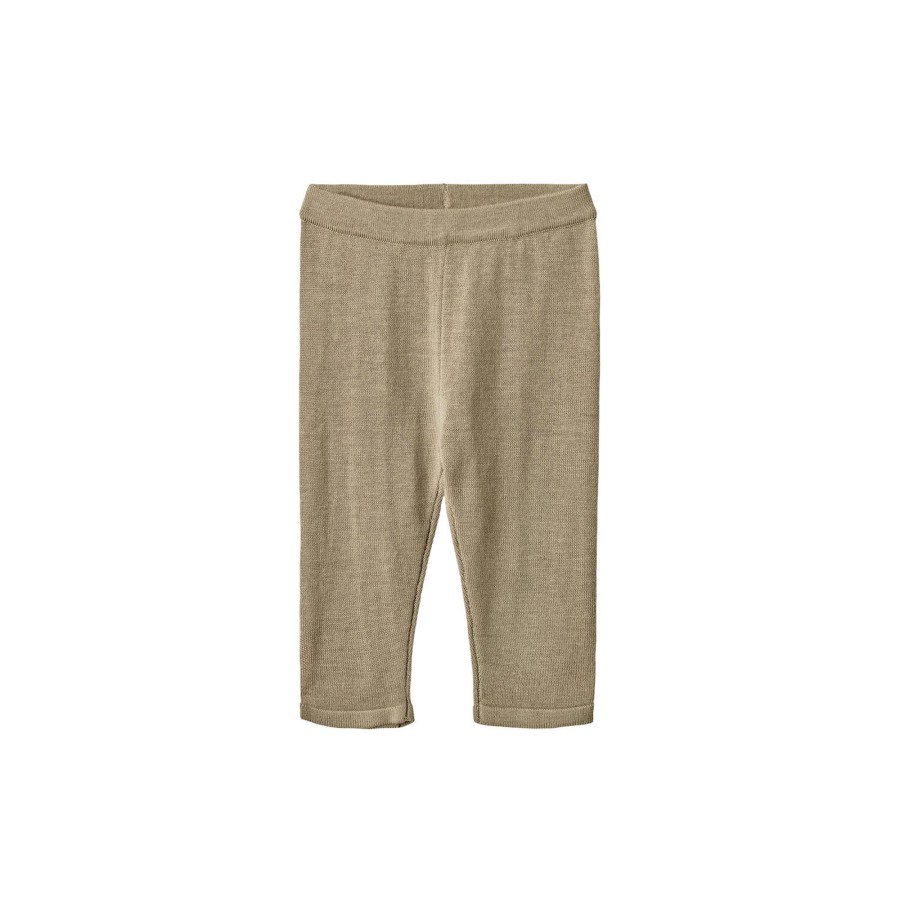 Born Wheat Bukser & Leggings | Wool Knit Trousers Neel, 3239 Beige Stone