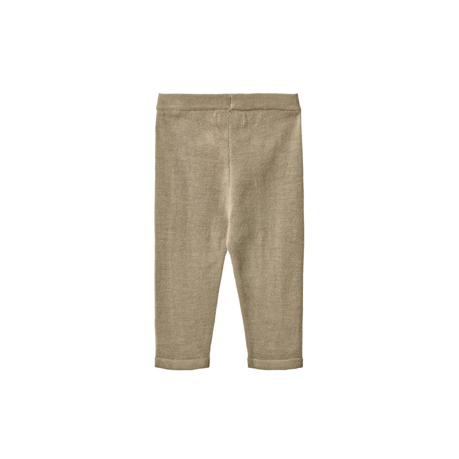 Born Wheat Bukser & Leggings | Wool Knit Trousers Neel, 3239 Beige Stone