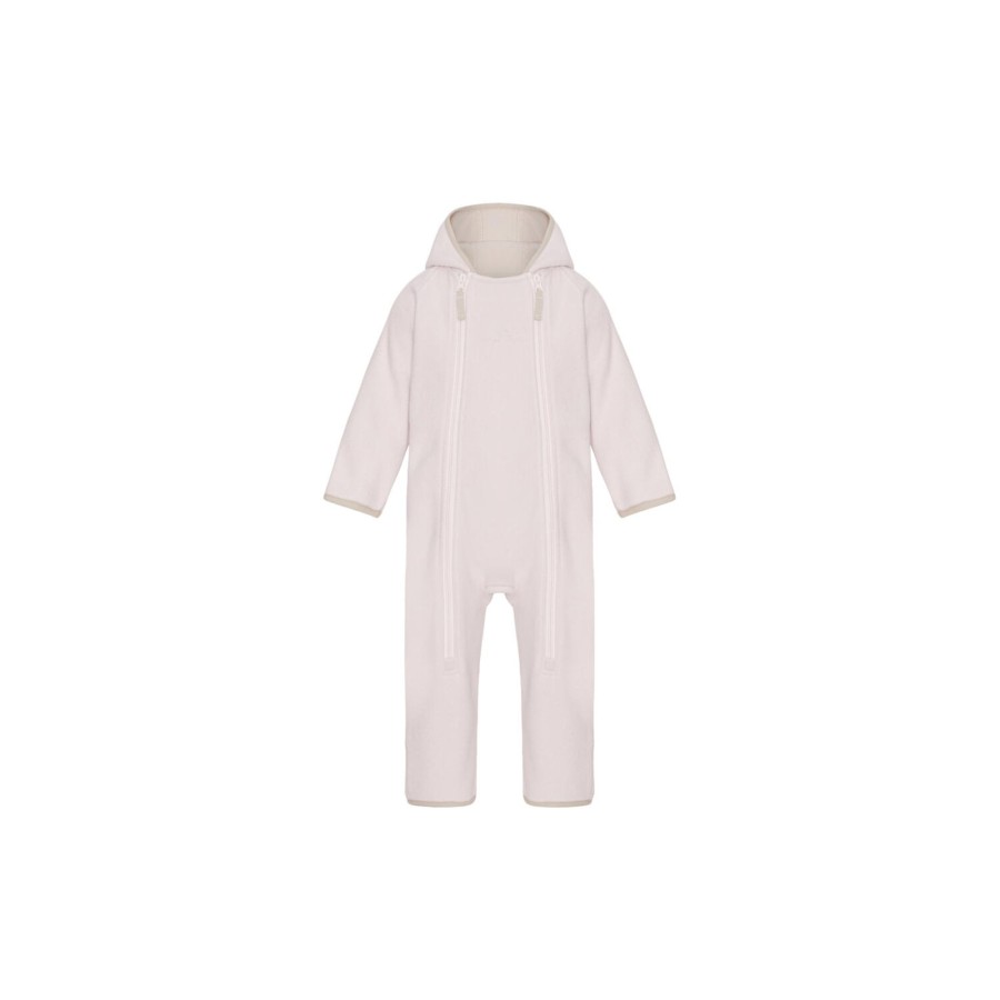 Born VER de TERRE Overtoj | Doubleface Fleece Babysuit, 407 Rose Powder/Kit