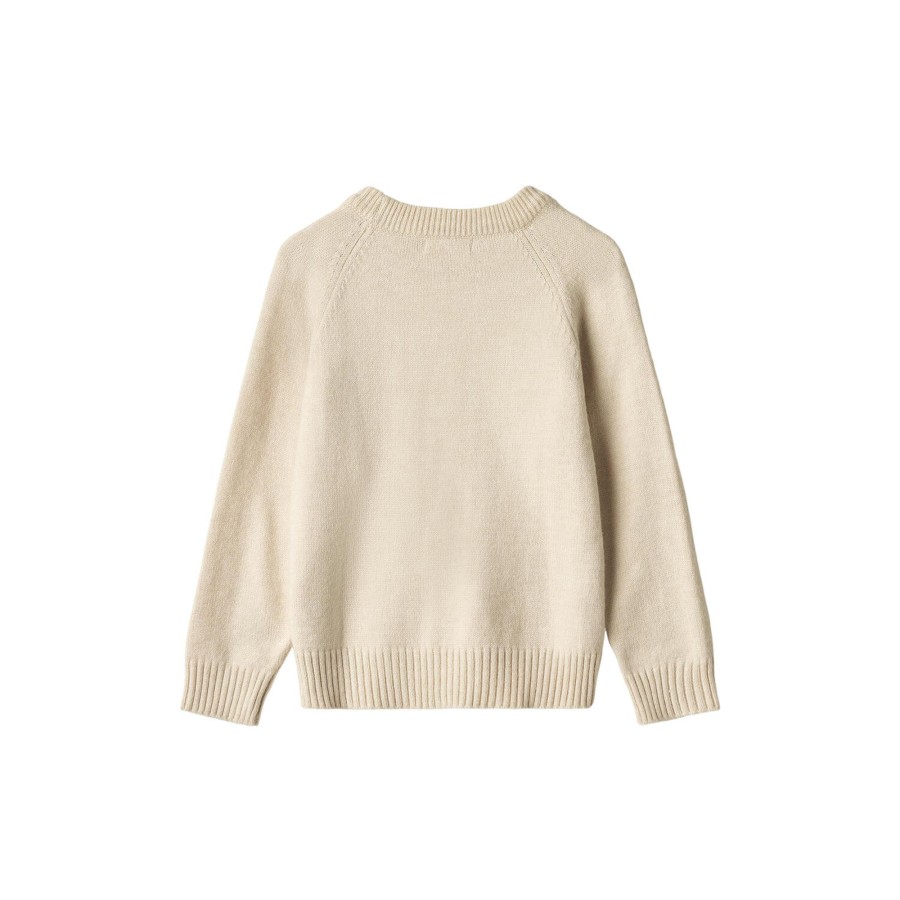 Born Fliink Strik & Cardigans | Benna Embr. Cone Pullover, Sandshell