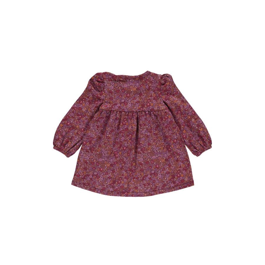 Born Müsli by Green Cotton Kjoler | Petit Blossom Kjole, Fig/Boysenberry/Berry Red