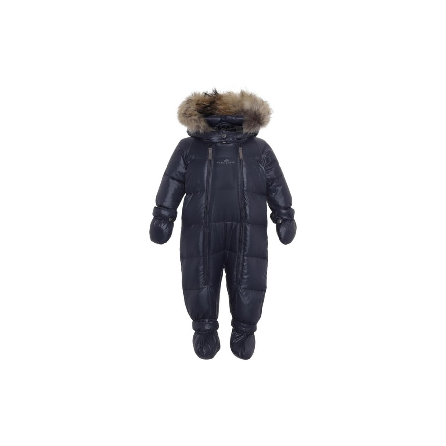 Born VER de TERRE Overtoj | Featherlight Baby Wintersuit With Fur, 600 Navy