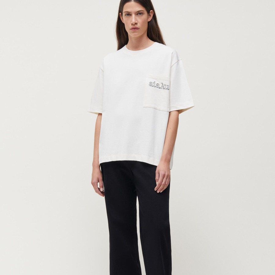 Dame Aiayu Toppe & T-Shirts | Louisa Circular Tee, Pure Ecru