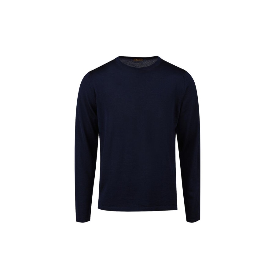 Herre Stenströms Strik & Bluser | Merino Wool Crew, Navy