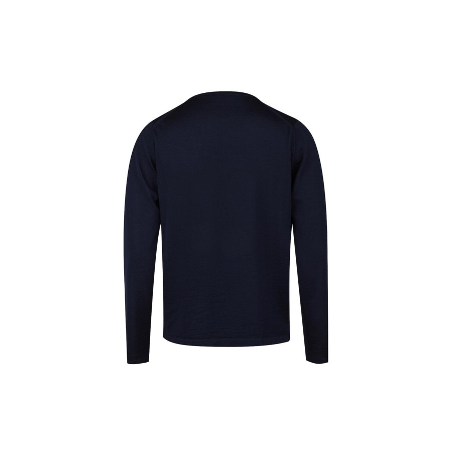 Herre Stenströms Strik & Bluser | Merino Wool Crew, Navy