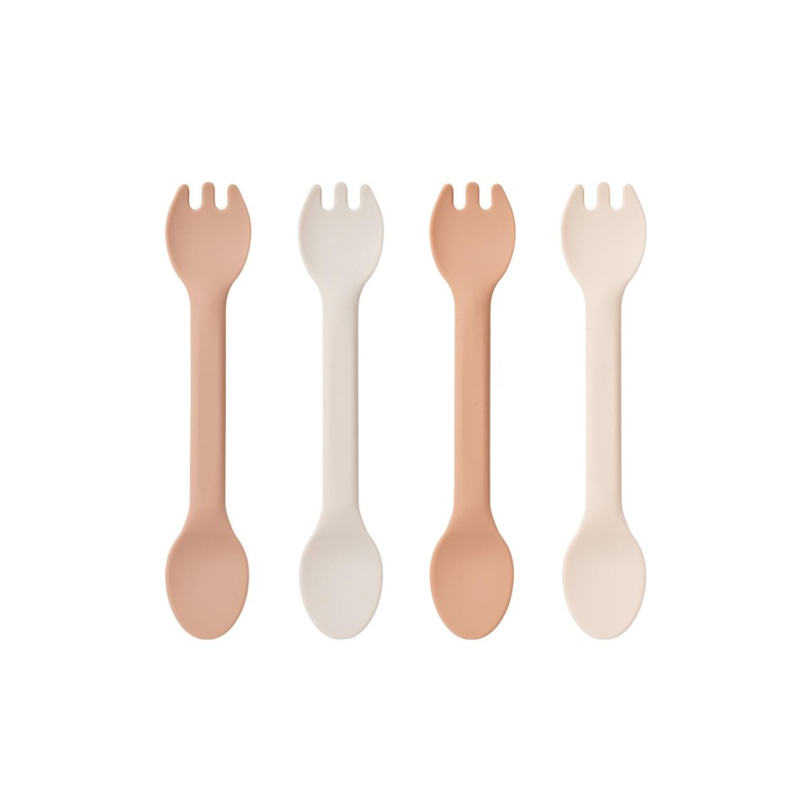 Born Liewood Spiseudstyr | Jan 2 In 1 Cutlery 4-Pack, Rose Multi Mix