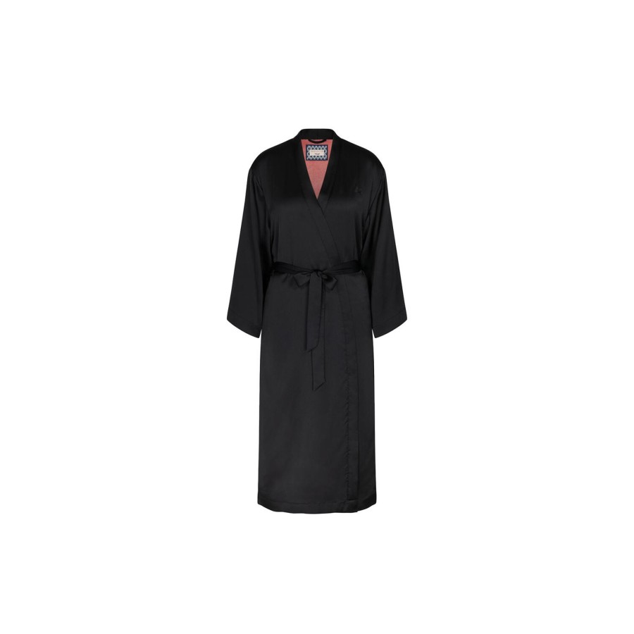 Dame Triumph Nattoj & Loungewear | Robes Satin Robe 01, Black