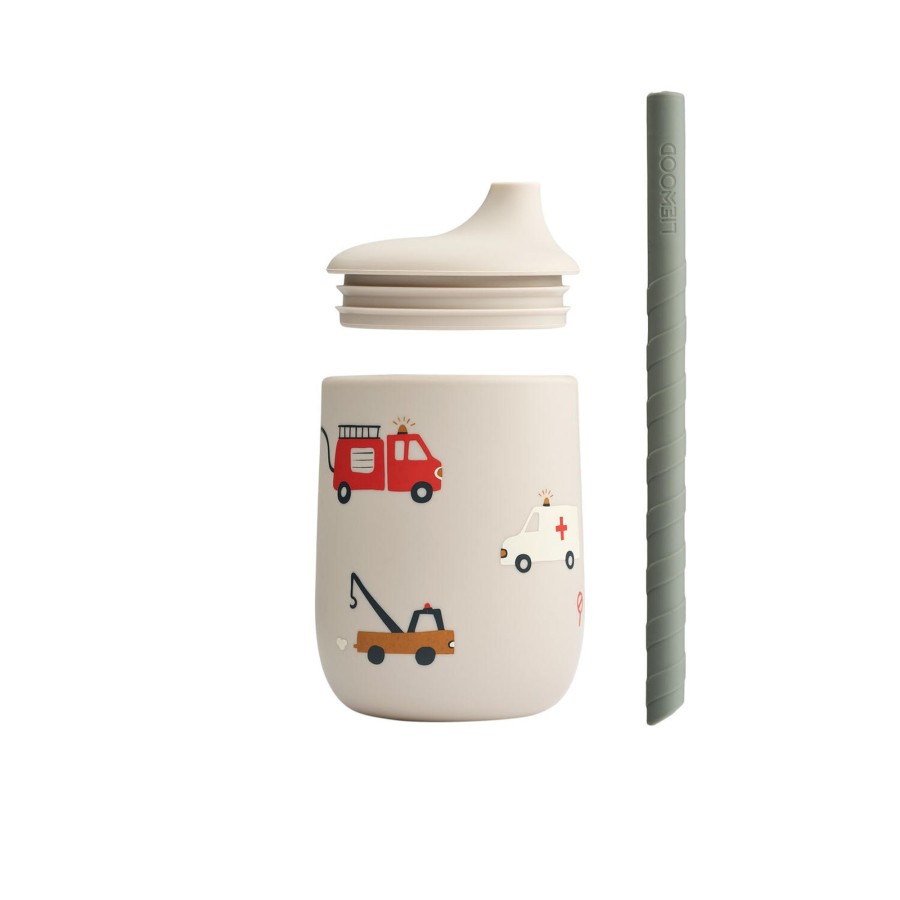 Born Liewood Spiseudstyr | Ellis Sippy Cup, Emergency Vehicle/Sandy