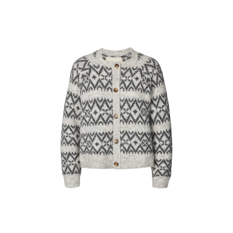 Dame Lollys Laundry Strik | Dalvik Cardigan, Light Grey