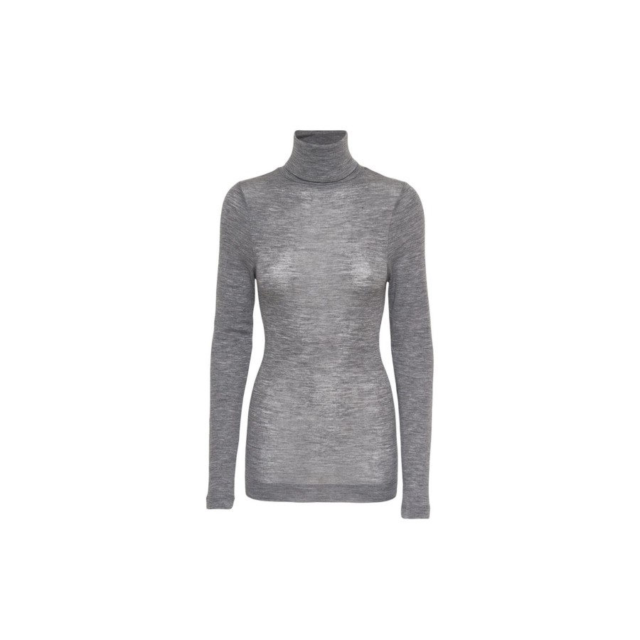 Dame Seamless Basic Skjorter & Bluser | Lola Rullekravebluse, Grey Melange