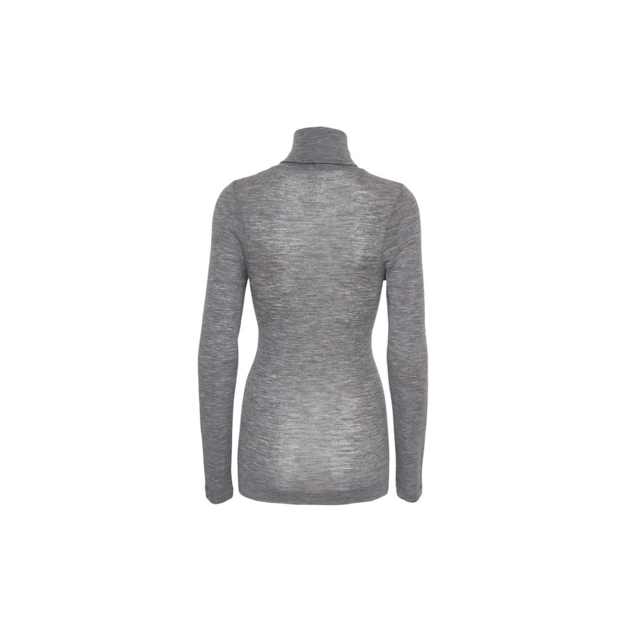 Dame Seamless Basic Skjorter & Bluser | Lola Rullekravebluse, Grey Melange