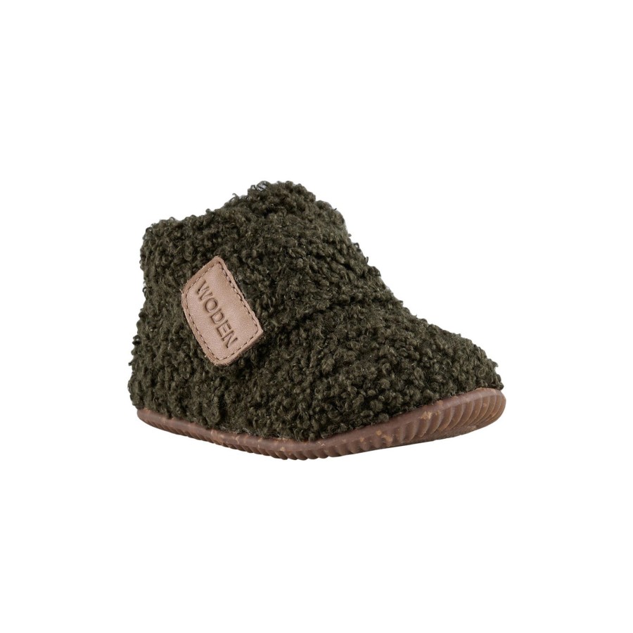 Born WODEN KIDS Hjemmesko | Kim Teddy, 295 Dark Olive