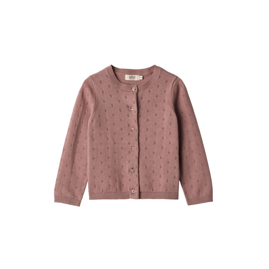 Born Wheat Strik & Cardigans | Knit Cardigan Maia, 1349 Lavender Rose