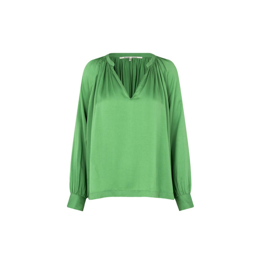 Dame Second Female Skjorter & Bluser | Drape Tunic Blouse, Shamrock