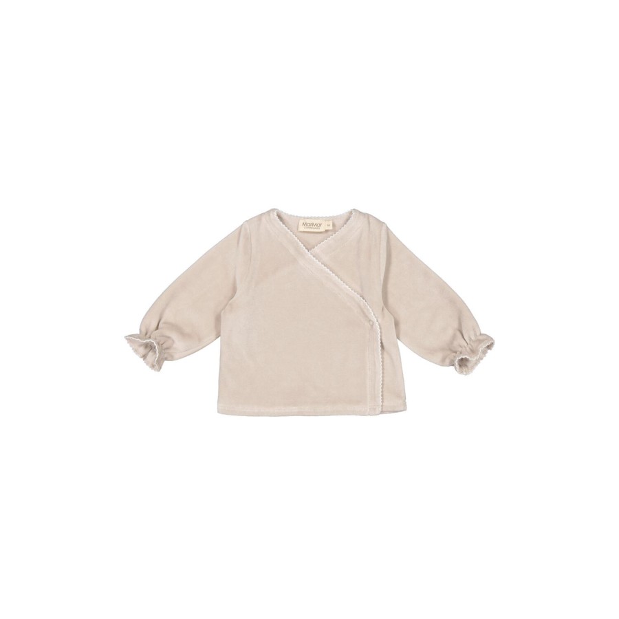 Born MarMar Copenhagen Bluser & Skjorter | Tuba Wrap Ls Bluse, Grey Sand Picot