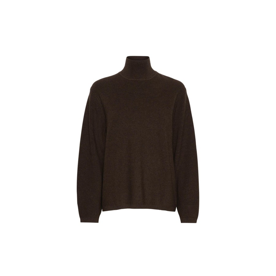 Dame InWear Strik | Rudiiw Open Back Pullover, Americano Melange