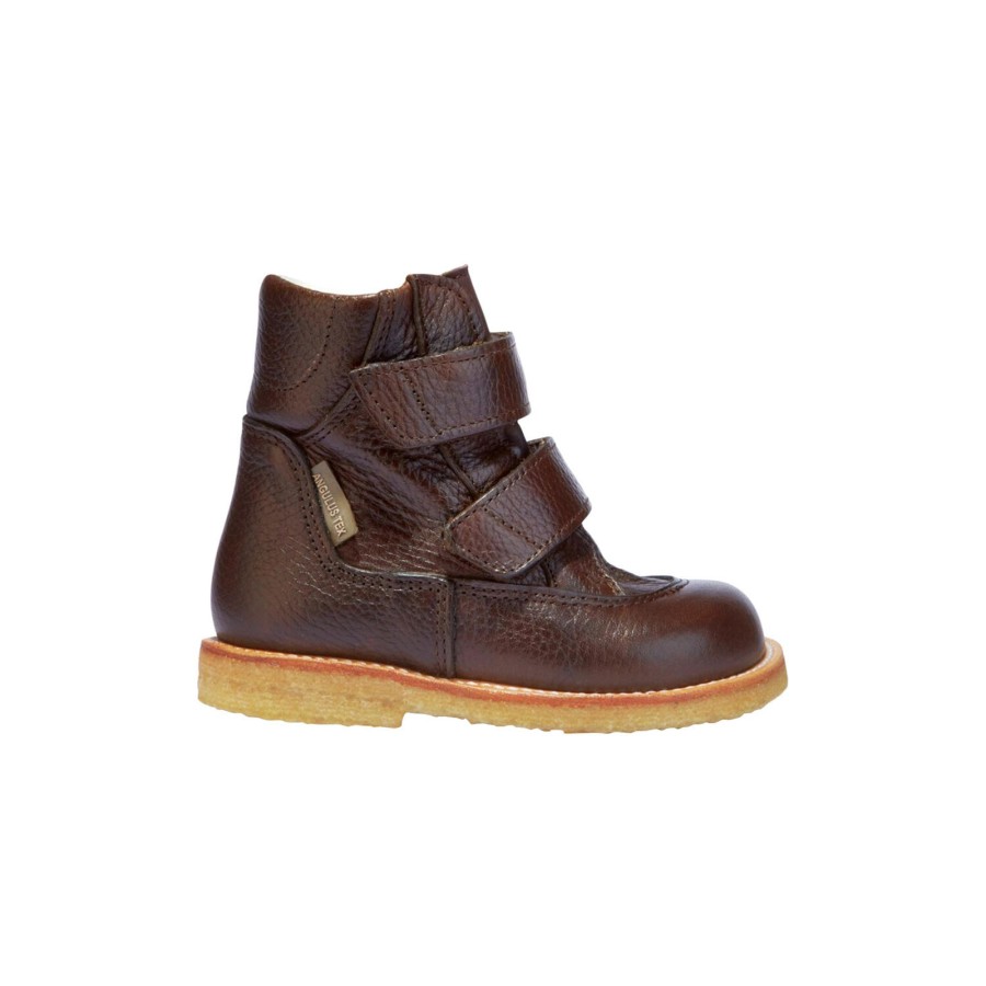 Born ANGULUS Stovler | Tex-Stovle Med Velcrolukning, 2505 Dark Brown