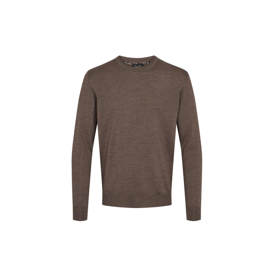 Herre SAND Copenhagen Strik & Bluser | Merino Iq, Dark Camel