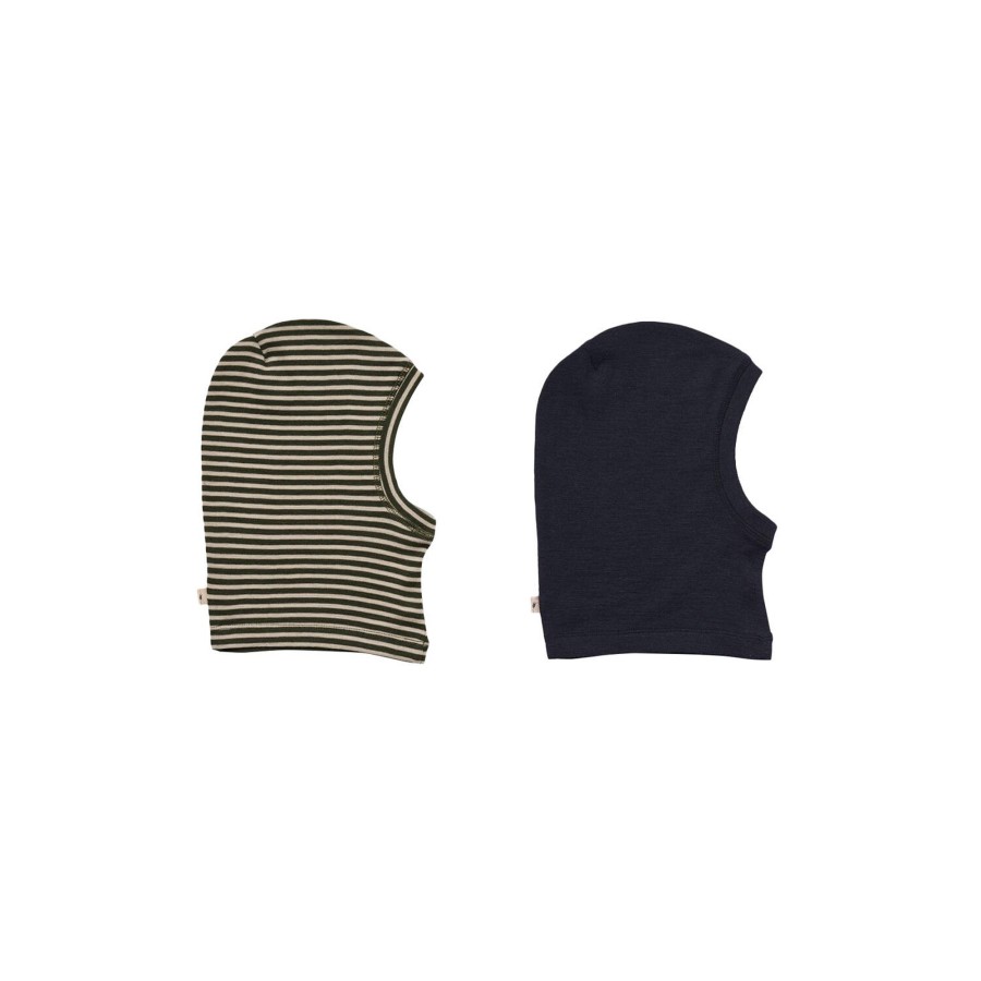 Born Wheat Huer & Hatte | 2 Wool Balaclava Kim, 4145 Green Navy