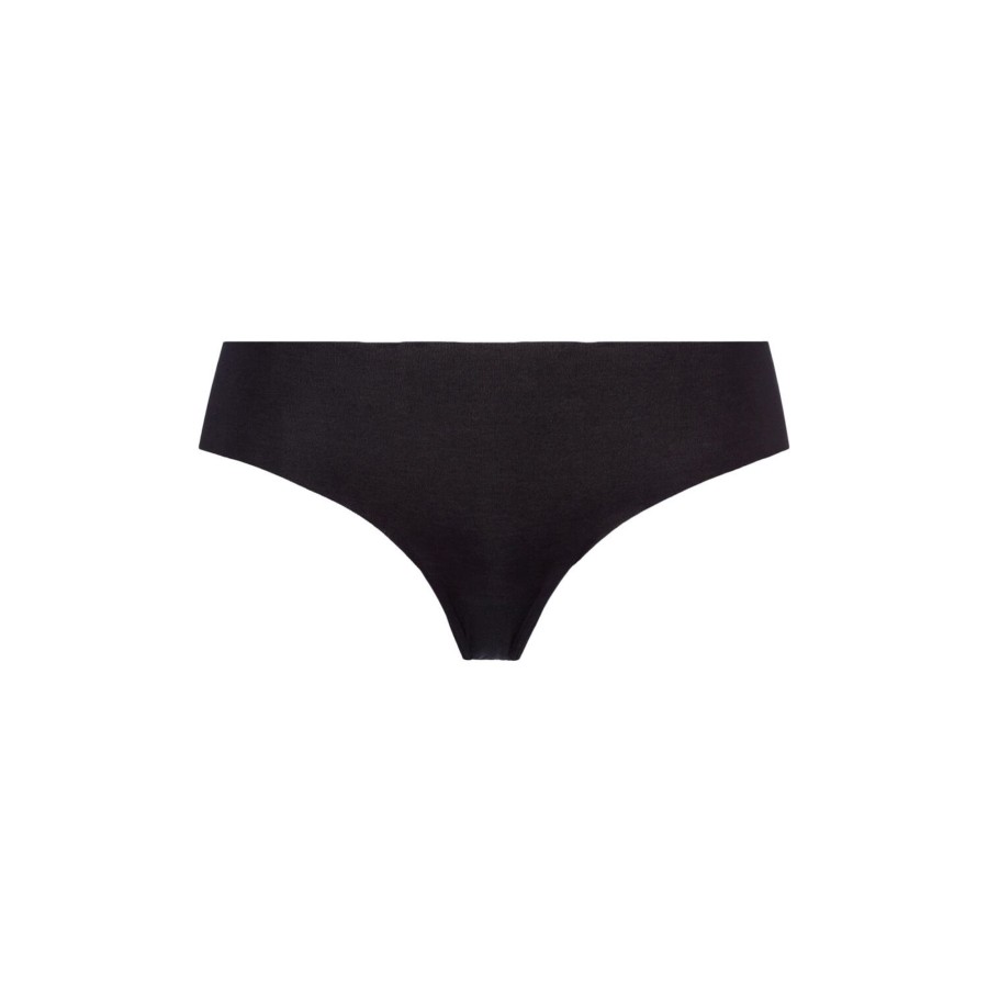 Dame HANRO Lingeri & Badetoj | Invisible Cotton Midi Briefs, Black