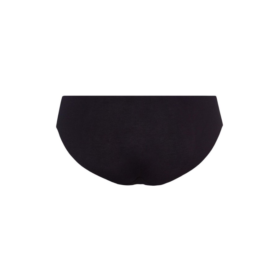 Dame HANRO Lingeri & Badetoj | Invisible Cotton Midi Briefs, Black