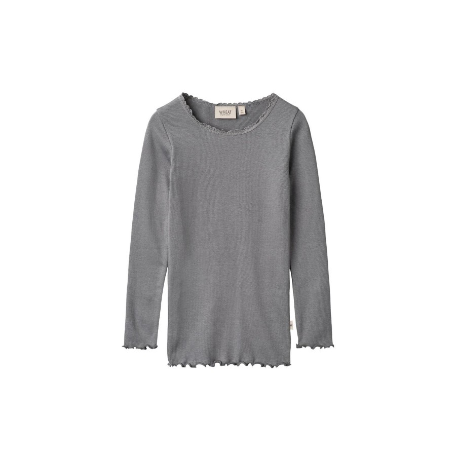 Born Wheat Bluser & Skjorter | Rib T-Shirt Reese, 1525 Autumn Sky