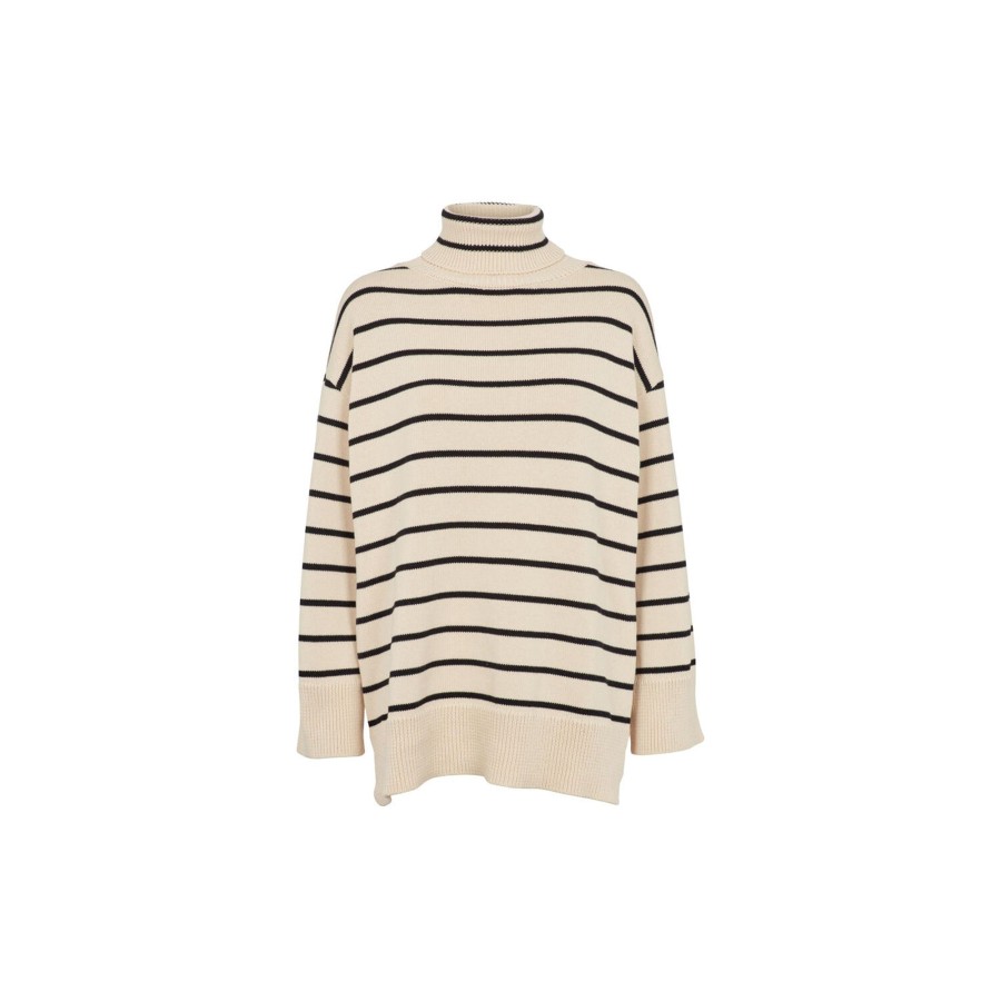 Dame Basic Apparel Strik | Winie T-Sweater, Birch/Black