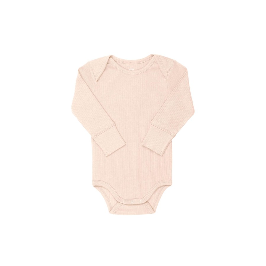 Born Copenhagen Colors Organics Bodyer | Rib Jersey Long Sleeve Body, Soft Pink