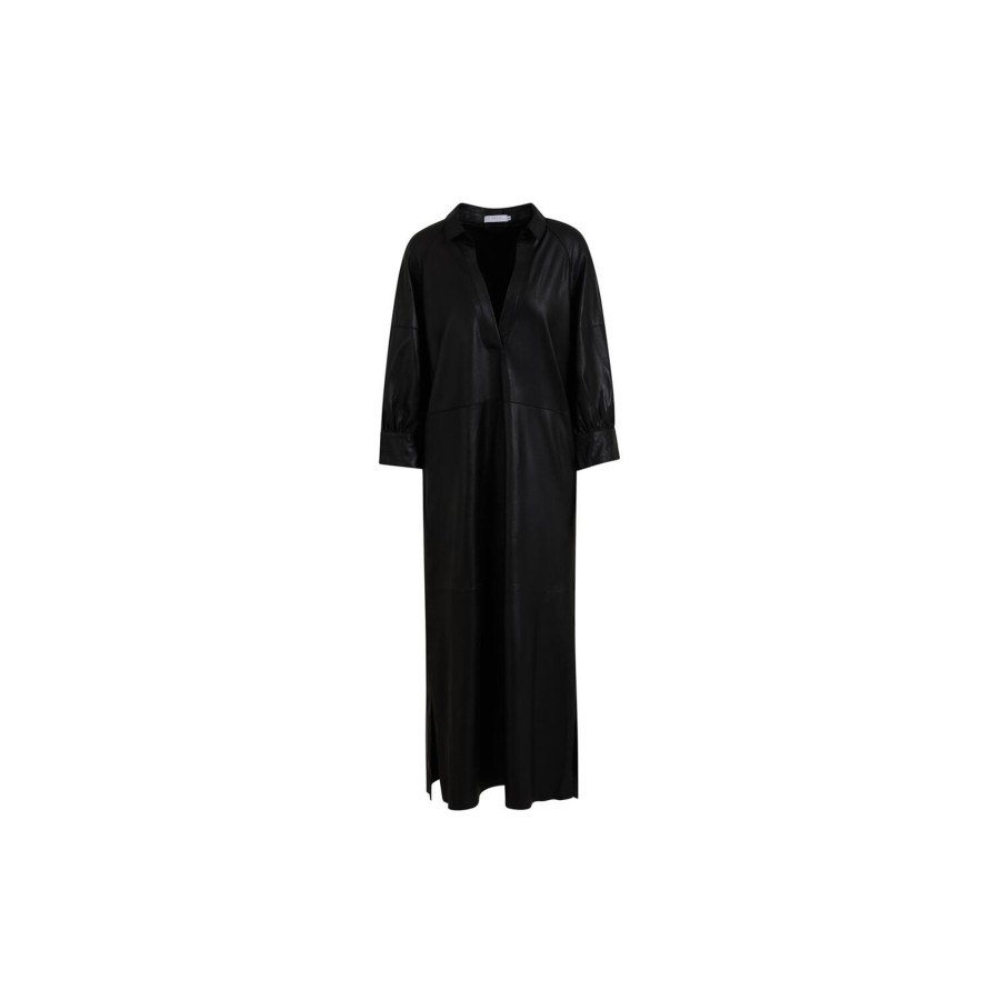 Dame Coster Copenhagen Kjoler | Long Leather Dress, Black