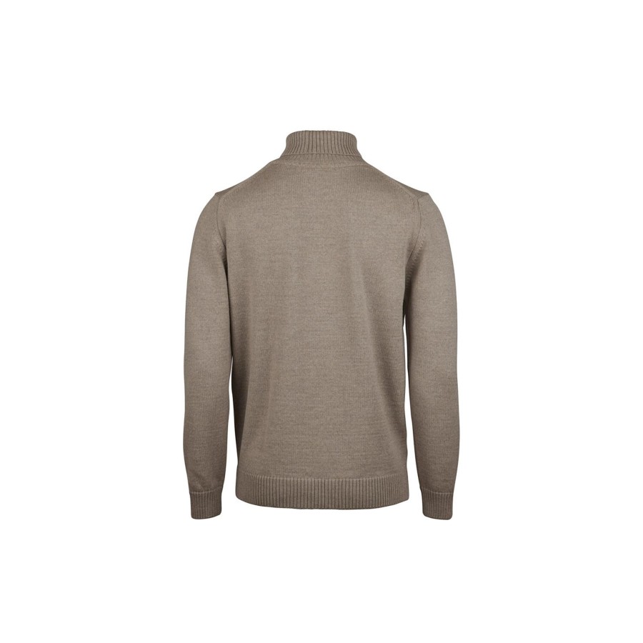 Herre Stenströms Strik & Bluser | Merino Wool Chunkey Roll Neck, Light Beige