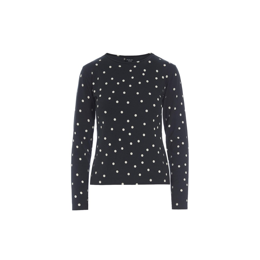 Dame BITTE KAI RAND Skjorter & Bluser | Scattered Dot Jersey Bluse, Black Scattered Dot