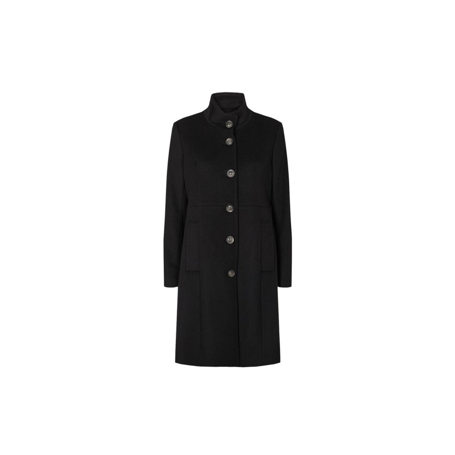 Dame SAND Copenhagen Overtoj | Cashmere Coat W New Parker, Ebony Black