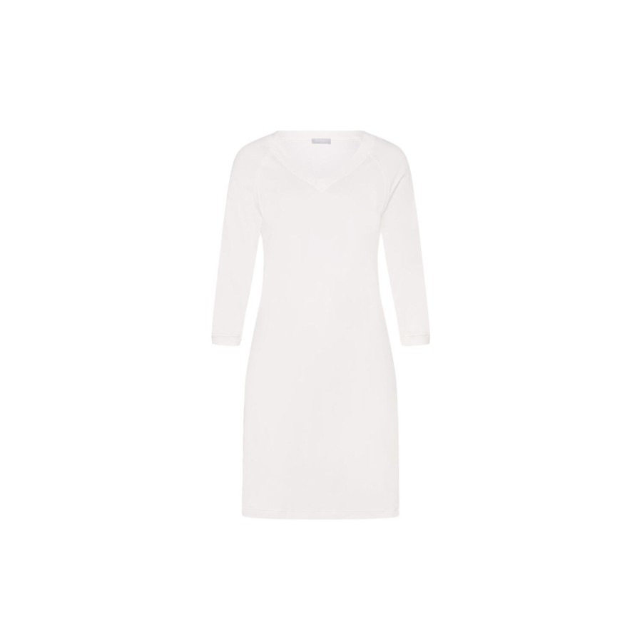 Dame HANRO Nattoj & Loungewear | Pure Essence 3/4 S Nightdress, Off White