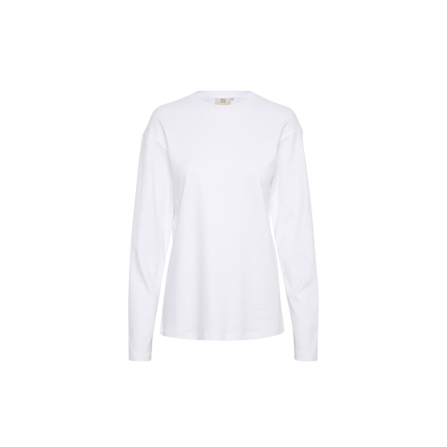 Dame Lounge Nine Toppe & T-Shirts | Cakariln Ls Tee Gf, Bright White