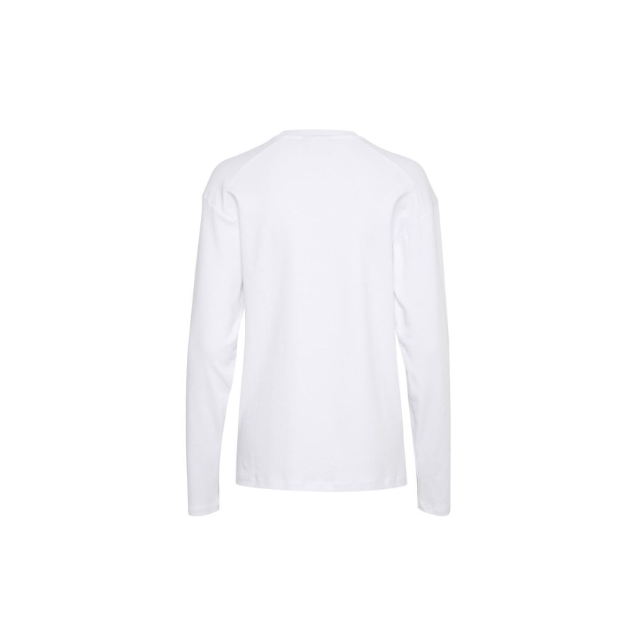 Dame Lounge Nine Toppe & T-Shirts | Cakariln Ls Tee Gf, Bright White