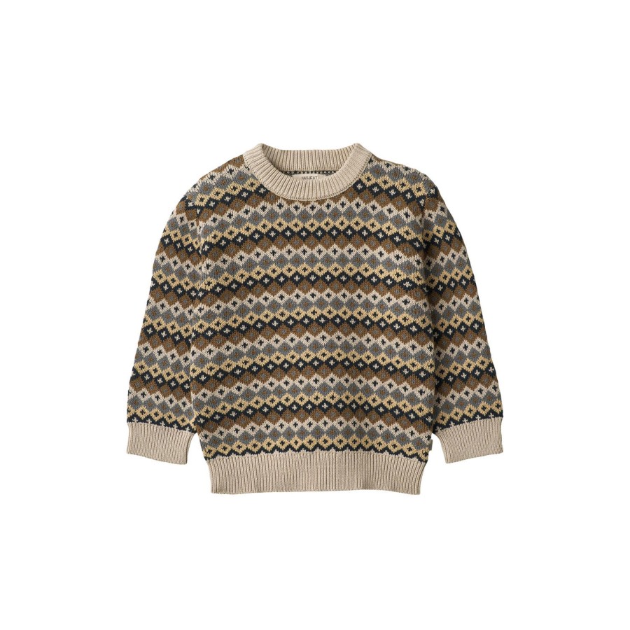 Born Wheat Strik & Cardigans | Jacquard Pullover Elias, 9402 Multi Blue