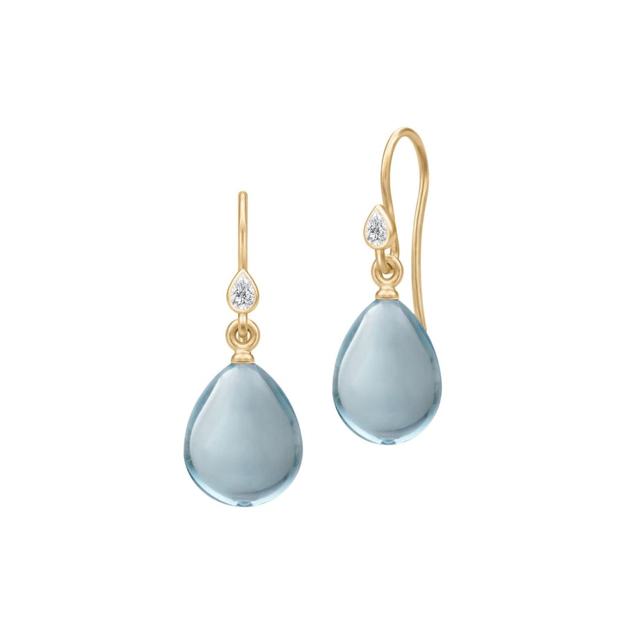 Dame Julie Sandlau Oreringe | Prima Ballerina Earrings, Gold/Ocean Blue