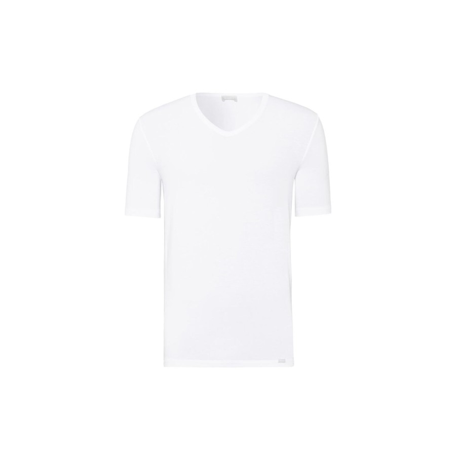 Herre HANRO Undertoj | Natural Function Ss Shirt V-Neck, White