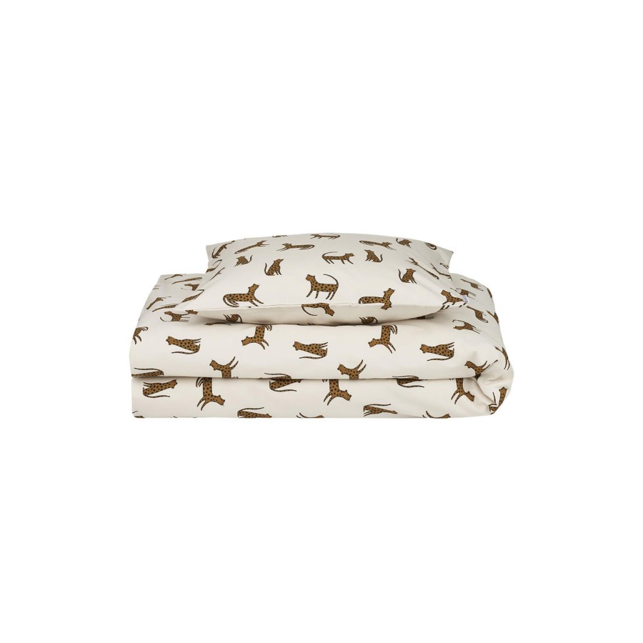 Born Liewood Soveudstyr | Ingeborg 2-Piece Junior Bed Linen, Leopard/Sandy