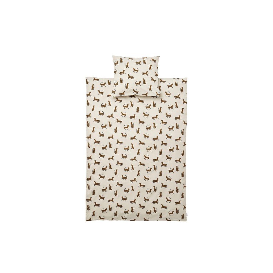 Born Liewood Soveudstyr | Ingeborg 2-Piece Junior Bed Linen, Leopard/Sandy